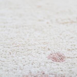 Růžovo-krémový ručně vyrobený bavlněný koberec Nattiot Mallen, ø 110 cm