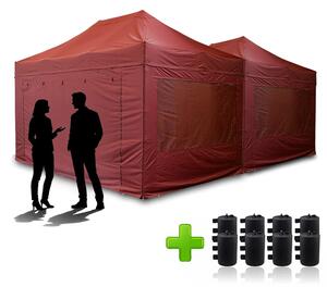 2x Nůžkový párty stan 4,5x3m - Balíček 2 (Zvýhodněná nabídka 2x stanů 4,5x3m včetně sady pro jednoduché propojení do jednoho celku a kotvících sad)