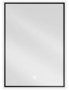 Mexen Erma podsvícené koupelnové zrcadlo 50 x 70 cm, LED 6000K, ventilátor, Černá rama - 9814-050-070-611-70