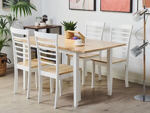 Jídelní stůl HOWTON (světlé dřevo + bílá) (pro 4 až 6 osob). 1026750
