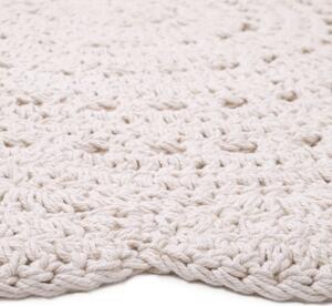 Bílý ručně háčkovaný koberec z bavlny Nattiot Alma, ø 120 cm