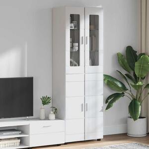 Vysoký bufet FLORIN 60 x 35 x 182 cm Vysoce lesklá bílá 3397918