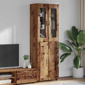Vysoký bufet FLORIN 60 x 35 x 182 cm Staré dřevo 3397922