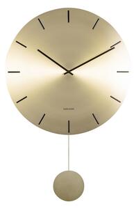 Nástěnné kyvadlové hodiny ve zlaté barvě Karlsson Impressive, ø 47 cm