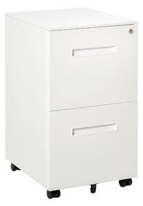 Vinsetto Kancelářský Zásuvkový Box s 2 Zámky, Mobilní Kancelářský Kontejner Pod Stůl, Úložný Box na Dokumenty ve Formátu A4, Ocelový 39 x 48 x 67 cm |