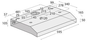 Concept OPP1360bc - Podvěsná digestoř 60 cm černá