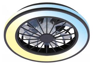 Brilo - LED Stmívat stropní ventilátor VENTURO LED/24W/230V 3000-6500K černá+DO