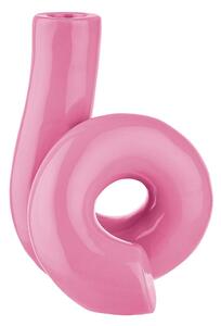 ROTATE Svícen keramický 15 cm - růžová