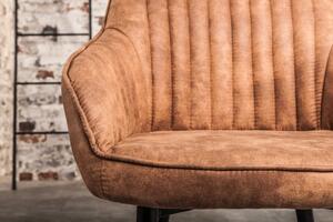 Jídelní židle TURIN vintage světle hnědá mikrovlákno Nábytek | Jídelní prostory | Jídelní židle | Všechny jídelní židle