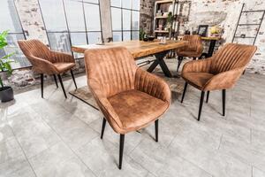 Jídelní židle TURIN vintage světle hnědá mikrovlákno Nábytek | Jídelní prostory | Jídelní židle | Všechny jídelní židle