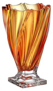 KŘISTÁLOVÁ VÁZA BOHEMIA PONTI FIRE GRADIENT NA NOZE 330MM