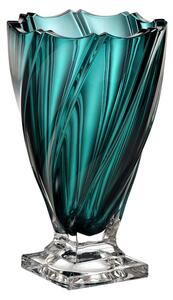 KŘISTÁLOVÁ VÁZA BOHEMIA PONTI GREEN TOUCH NA NOZE 330MM