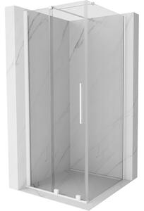 Mexen Velar, sprchový kout s posuvnými dveřmi 90(dveře) x 90(stěna) cm, 8mm čiré sklo, bílá, 871-090-090-01-20
