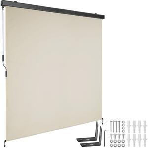 Tectake Svislá markýza Eloise se 2 nástěnnými držáky - 180 x 250 cm,béžová