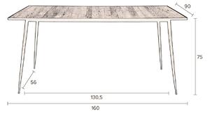 Dubový jídelní stůl DUTCHBONE PEPPER 160 x 90 cm