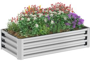 Outsunny Vyvýšený Záhon z Oceli, Studený Rám pro Růst S Otevřeným Dnem, Zahradní Box pro Rostliny 120x60x30,5 cm | Aosom