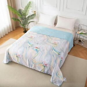 Oboustranná prošívaná deka na postel z mikrovlákna | Květinový vzor | Hodinová deka s hedvábným dotykiem 150x200 / 220x240 cm Velikost: 220×240 cm