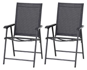 Sada skládacích křesel Outsunny s opěrkami 2 kusy | Aosom