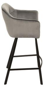 Designová barová židle Giuliana, stříbrný samet