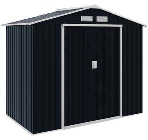 Zahradní domek Outsunny 2,42 m², zahradní domek s pultovou střechou, posuvné dveře, základna, 213 x 130 x 185 cm, zahradní kůlna z pozinkované oceli