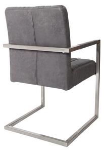 Konzolová židle Boss s područkami, šedá antik - Skladem