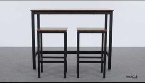 Barový stůl, stabilní vysoký barový pult 120x60x90 cm, hnědo-černý