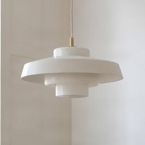 NOLA Závěsné světlo Rico, béžové, Ø 38 cm, kov/sklo, Krémová / jantar, Obývací pokoj / jídelna, kov, Design