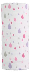 Bavlněná dětská osuška T-TOMI Tetra Pink Drops, 120 x 120 cm