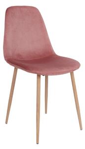 Designová jídelní židle Myla růžová - světlé nohy