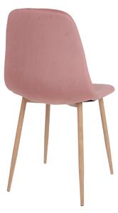 Designová jídelní židle Myla růžová - světlé nohy