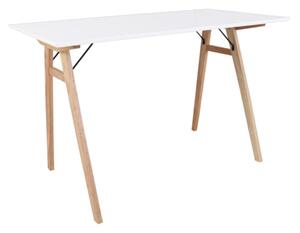 Designový psací stůl Carmen, bílý / přírodní