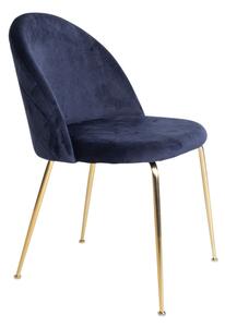Designová židle Ernesto, modrá / mosaz