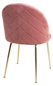 Designová židle Ernesto, růžová / mosaz