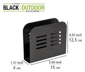 Černý držák na ubrousky Wenko Black Outdoor Kitchen Baco