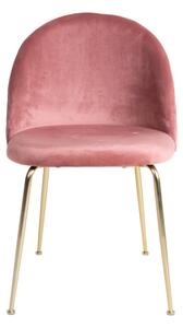 Designová židle Ernesto, růžová / mosaz