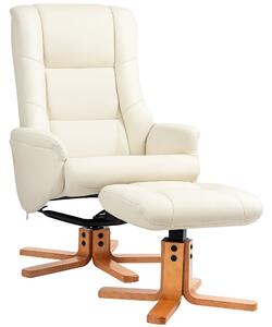 Recliner křeslo HOMCOM s podnožkou, TV křeslo s funkcí polohování, houpací funkce, vysoký opěrák, dřevěné nohy pro obývací pokoj, ložnici, umělá kůže