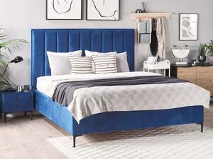 Manželská postel 140x200 cm Sanaza (námořnická modrá) (s úložným prostorem). 1035507
