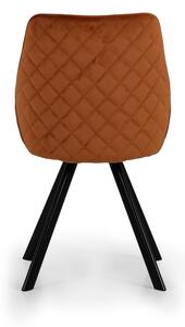 Oranžové sametové jídelní židle v sadě 2 ks Ritz – Tenzo