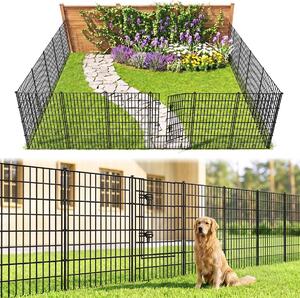 Zahradní plot plotový panel - 101 x 71 cm - 4 panely a 1 brána - Kov - Bez vykopávání