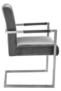 Konzolová židle Boss, šedý samet