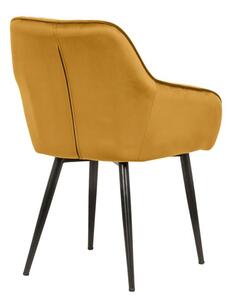 Designová židle Esmeralda, hořčicová žlutá