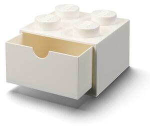 Bílý stolní box se zásuvkou LEGO® Brick, 15,8 x 11,3 cm
