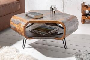 Designový konferenční stolek Lorelei, 70 cm, sheesham, šedý - II. třída