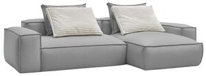 -25 % Dny MOMENTI– Bobochic Paris Světle šedá koženková rohová pohovka Boheme 302 cm, levá/pravá