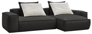 -25 % Dny MOMENTI– Bobochic Paris Černá koženková rohová pohovka Boheme 302 cm, levá/pravá