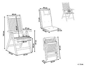 Set 2 ks. zahradních židlí Jakarta (světlé dřevo) (s polštáři). 1035723