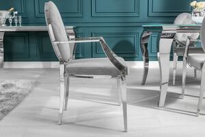 Designová židle Rococo II šedá s opěrkami