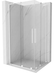 Mexen Velar L Duo, sprchový kout s posuvnými dveřmi 90 x 80 cm, 8mm čiré sklo, bílá matná, 871-090-080-02-03-20
