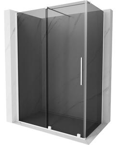 Mexen Velar, sprchový kout s posuvnými dveřmi 130 x 75 cm, 8mm šedé sklo, bílá matná, 871-130-075-41-20