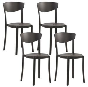 Set 4 ks. jídelních židlí Valerie (černá). 1035767